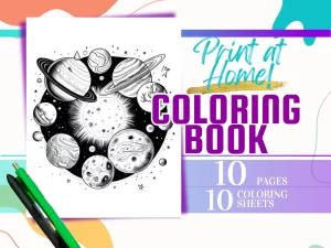 Galaxy And Planets Coloring Pages Print-at-Home  Coloring Book