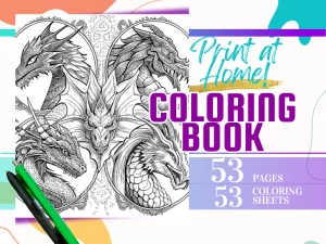 Dragon Print-at-Home  Coloring Book