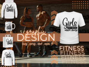 Girls Just Wanna Have Guns Health and Fitness Graphic Design | 4 Versions