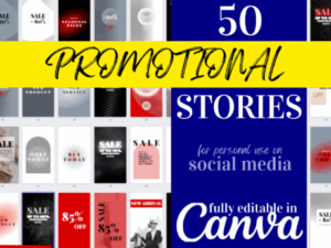 Canva Templates for SELF PROMO: 50 SALES Stories